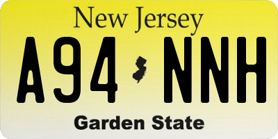 NJ license plate A94NNH