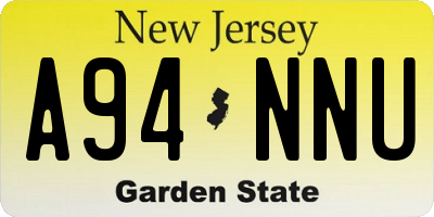 NJ license plate A94NNU