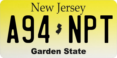 NJ license plate A94NPT