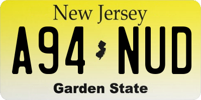 NJ license plate A94NUD