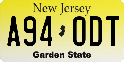 NJ license plate A94ODT