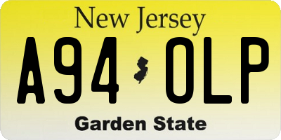 NJ license plate A94OLP