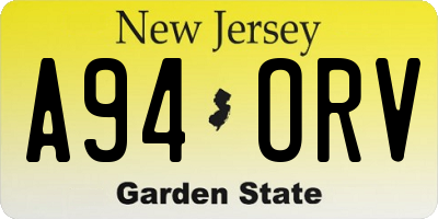 NJ license plate A94ORV