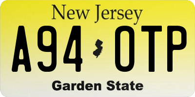 NJ license plate A94OTP