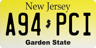 NJ license plate A94PCI