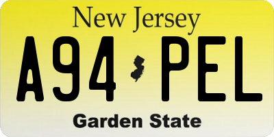 NJ license plate A94PEL