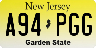 NJ license plate A94PGG