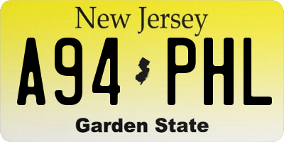 NJ license plate A94PHL