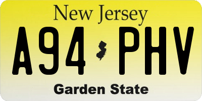NJ license plate A94PHV