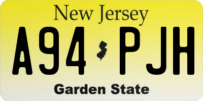 NJ license plate A94PJH