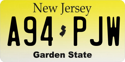 NJ license plate A94PJW