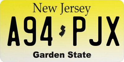 NJ license plate A94PJX