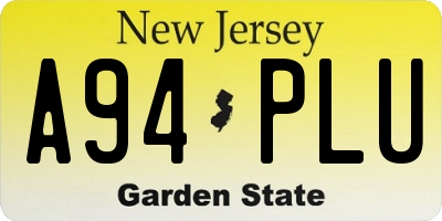 NJ license plate A94PLU
