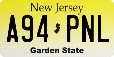 NJ license plate A94PNL
