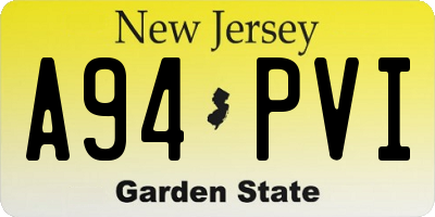 NJ license plate A94PVI