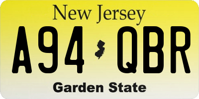NJ license plate A94QBR