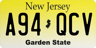 NJ license plate A94QCV