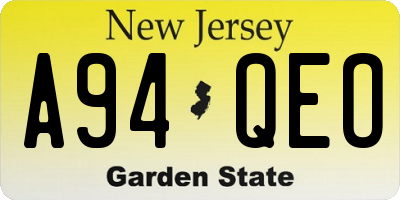 NJ license plate A94QEO