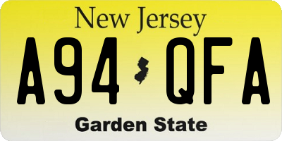 NJ license plate A94QFA