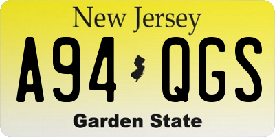NJ license plate A94QGS