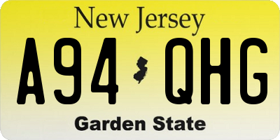 NJ license plate A94QHG