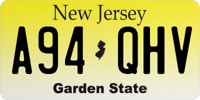 NJ license plate A94QHV