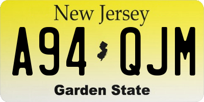 NJ license plate A94QJM