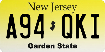 NJ license plate A94QKI