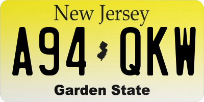 NJ license plate A94QKW