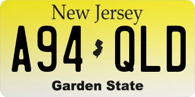 NJ license plate A94QLD