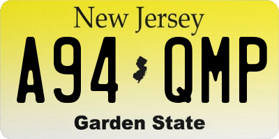 NJ license plate A94QMP