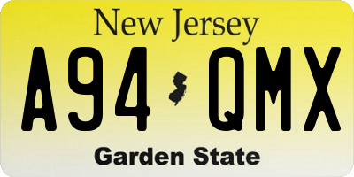 NJ license plate A94QMX