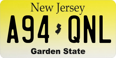 NJ license plate A94QNL