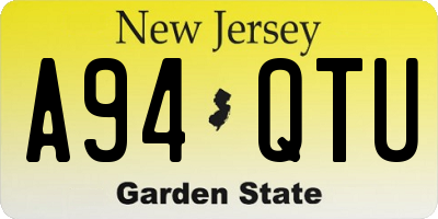 NJ license plate A94QTU