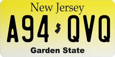 NJ license plate A94QVQ