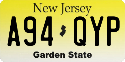 NJ license plate A94QYP