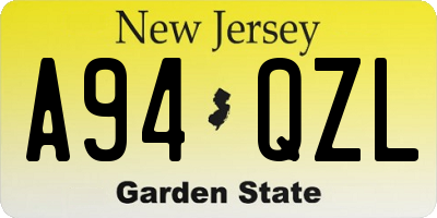 NJ license plate A94QZL