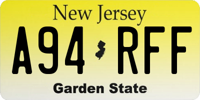 NJ license plate A94RFF