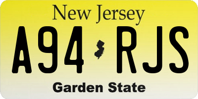 NJ license plate A94RJS