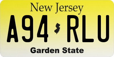 NJ license plate A94RLU
