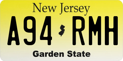 NJ license plate A94RMH