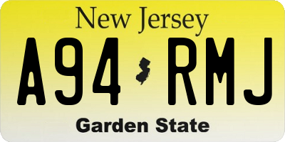 NJ license plate A94RMJ