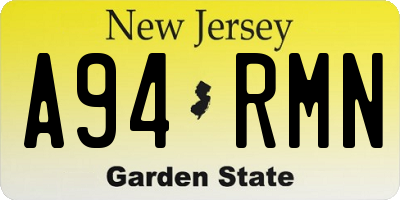 NJ license plate A94RMN