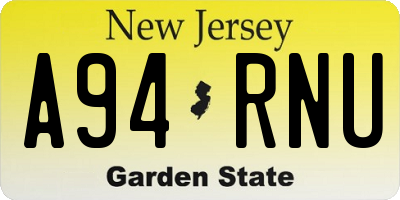NJ license plate A94RNU