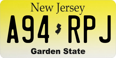 NJ license plate A94RPJ