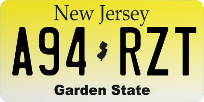 NJ license plate A94RZT