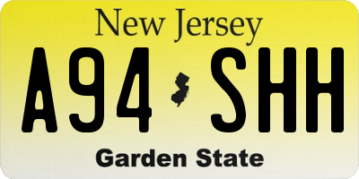 NJ license plate A94SHH