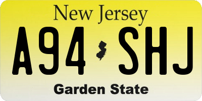 NJ license plate A94SHJ