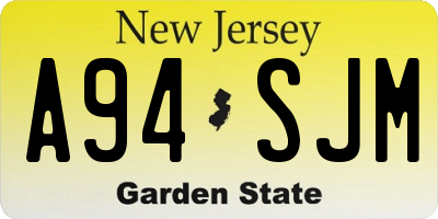 NJ license plate A94SJM