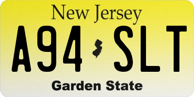 NJ license plate A94SLT